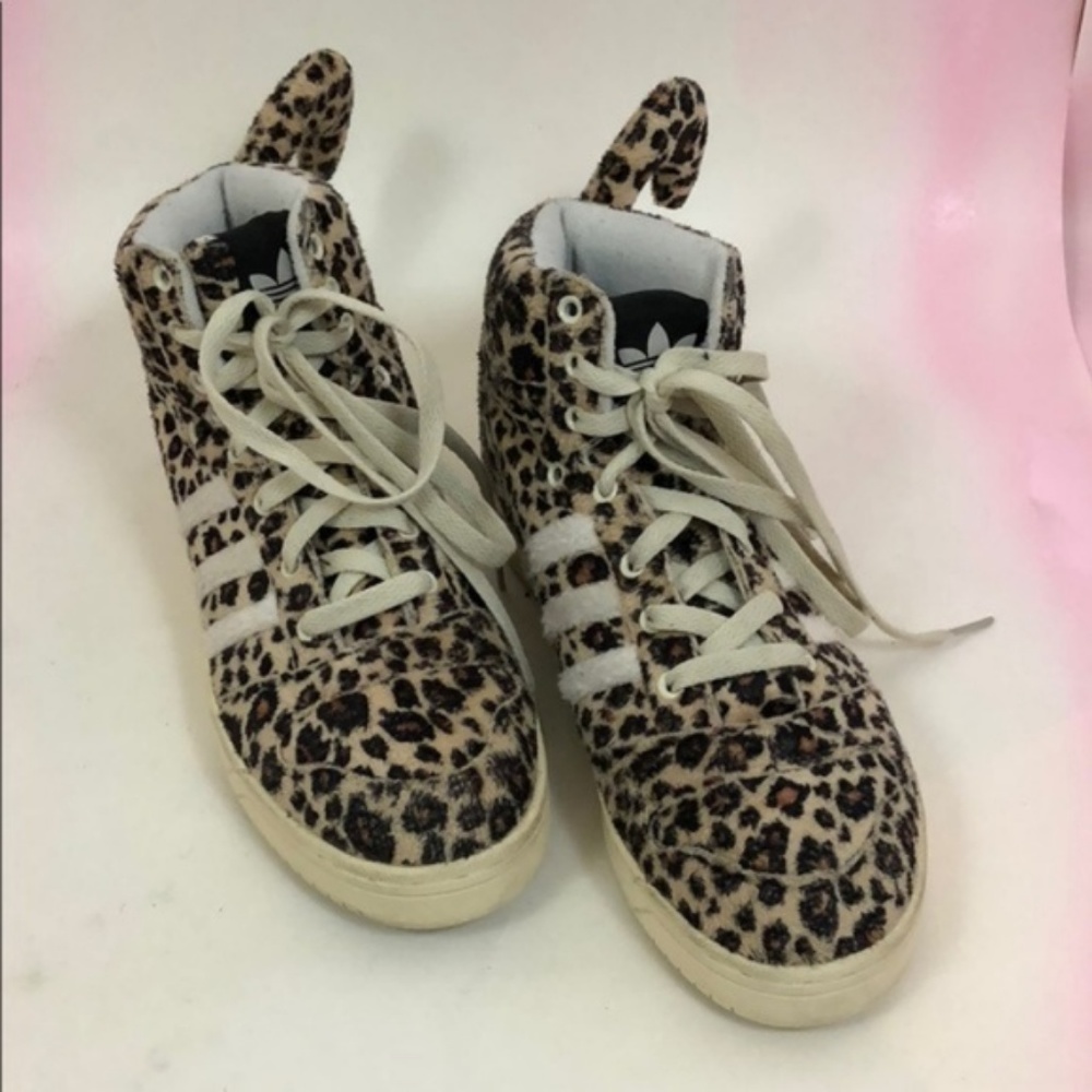 Adidas x Jeremy Scott Leopard Tail Furry High Tops - Picture 6 of 9